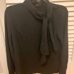 Womens forever 21 tie front black blouse